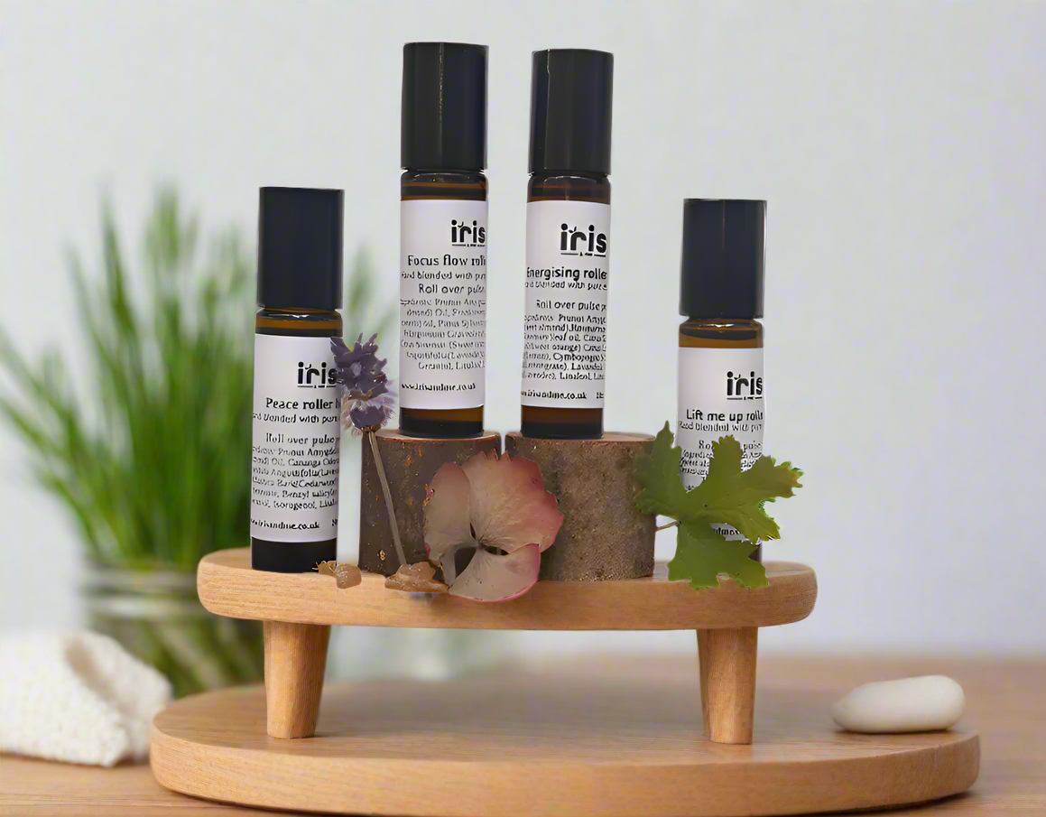 Aromatherapy roller blend collection with pure essentialoils