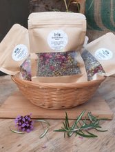 Load image into Gallery viewer, Botanical facial steam pack - These packs contain 3 organic dried flowers : Rose. Lavender and camomile for you to create a mini spa experience at home.
