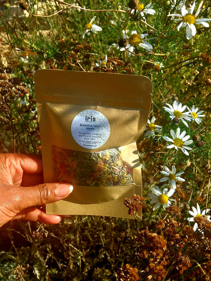 Botanical facial steam with organic dried flowers