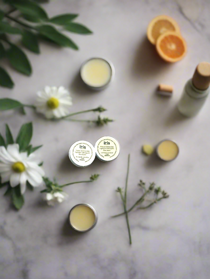 Natural moisturising lip balm with organic shea butter